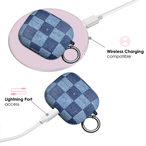 Denim Vibe Checkered AirPod Case