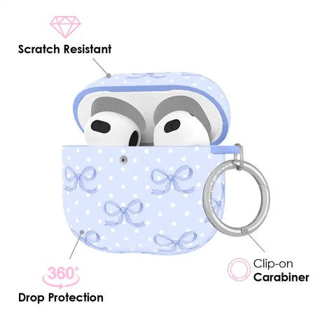 Lovely Blue Bows AirPod Case