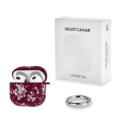 French Burgundy Floral AirPod Case