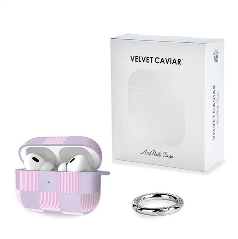 Lilac Vibe Checkered AirPod Case