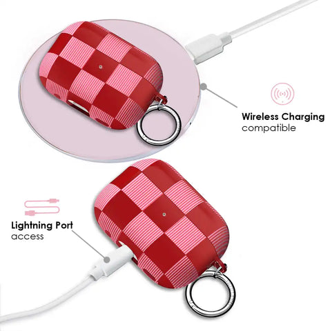 Rose Vibe Checkered AirPod Case