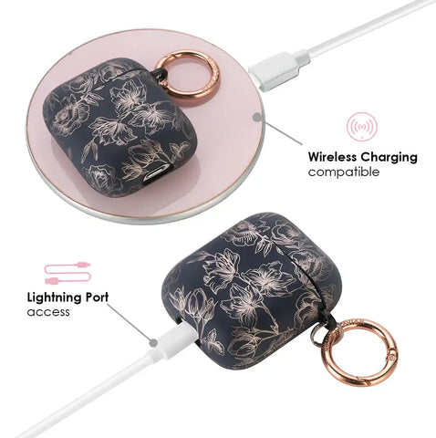 Floral Chrome Airpods Case