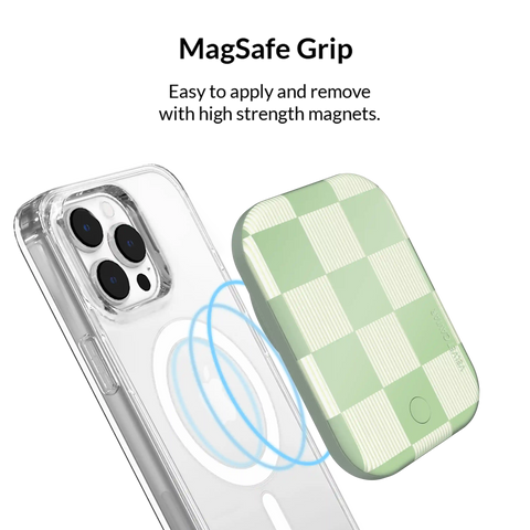 Pistachio Vibe Checkered Portable MagSafe Charger Power Pack