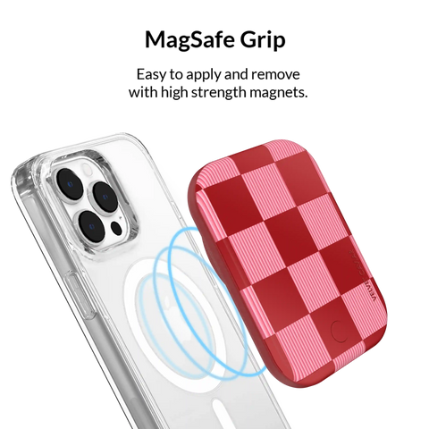 Rose Vibe Checkered Portable MagSafe Charger Power Pack