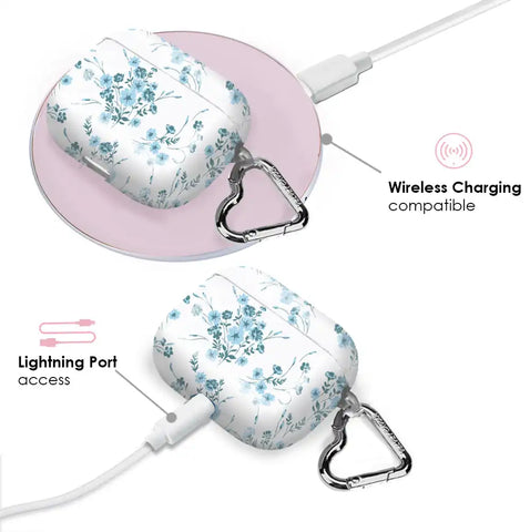French Blue Floral AirPod Case