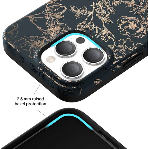 Floral Rose Gold Chrome iPhone Case