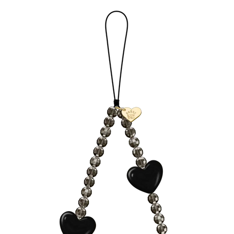 Black Heart Phone Charm