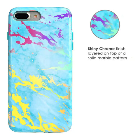 Blue Marble Holo Chrome iPhone Case