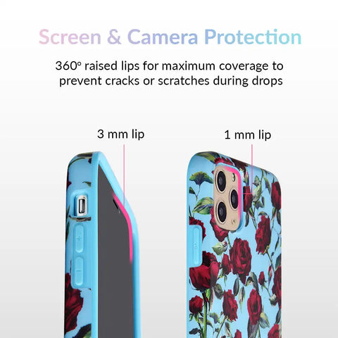 Blue Roses Floral iPhone Case