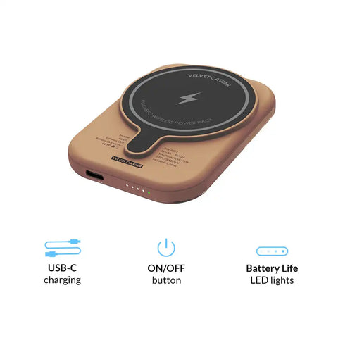 Bronze Leopard Portable MagSafe Charger Power Pack