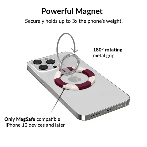 Burgundy Vibe Checker MagSafe Grip Ring