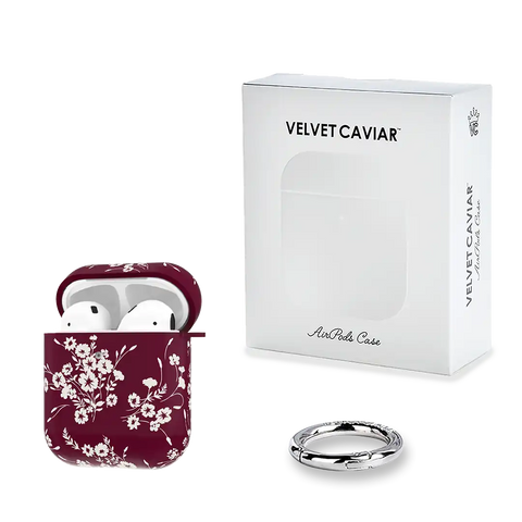 French Burgundy Floral AirPod Case