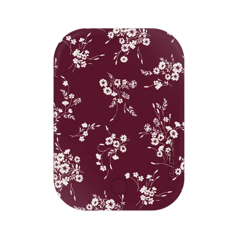 French Burgundy Floral Portable MagSafe Charger Power Pack