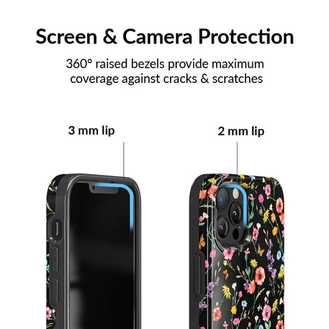 Black Wildflower iPhone Case
