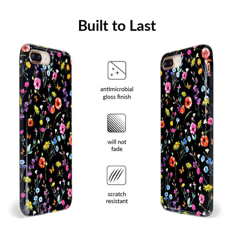Black Wildflower iPhone Case