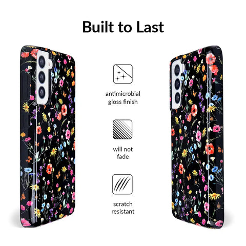 Black Wildflower Samsung Case