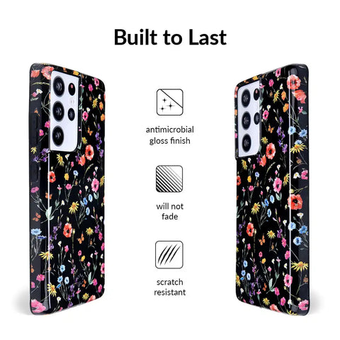 Black Wildflower Samsung Case