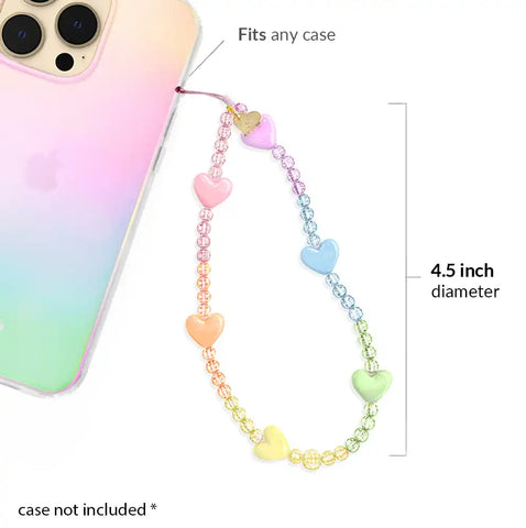 Rainbow Heart Phone Charm
