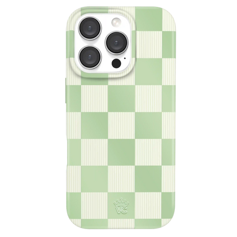 Pistachio Vibe Checkered iPhone Case