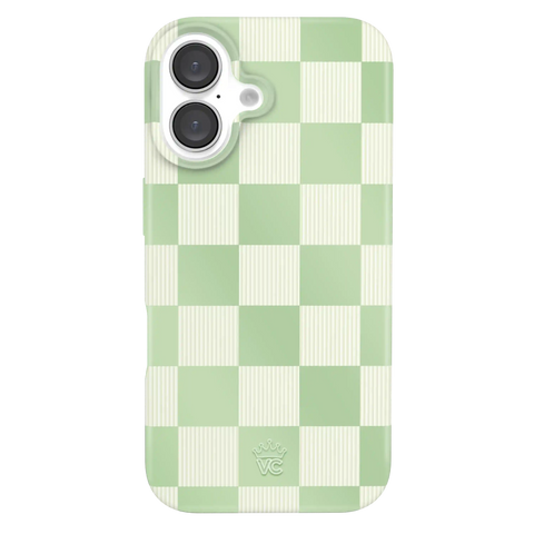 Pistachio Vibe Checkered iPhone Case