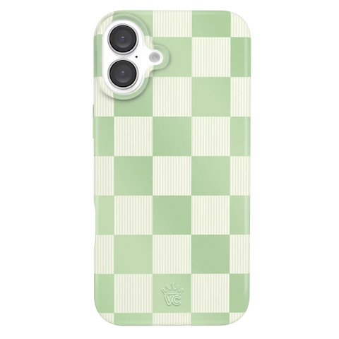 Pistachio Vibe Checkered iPhone Case