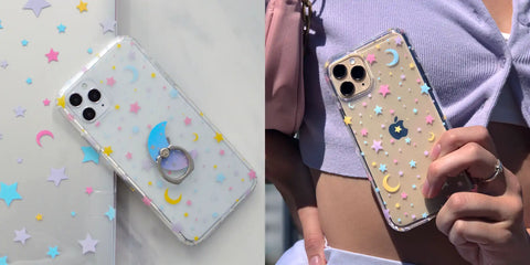 Pastel Starry Night Clear iPhone Case