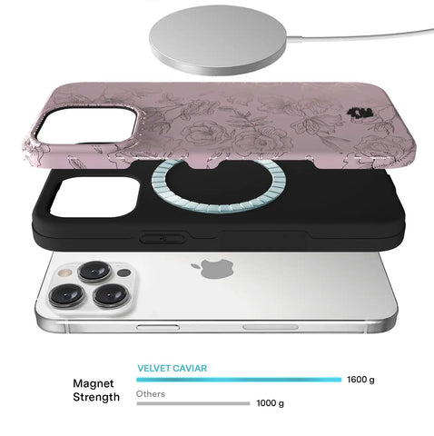 Dusty Rose Chrome Floral iPhone Case