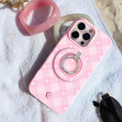 Dolly Pink Gingham MagSafe Grip Ring
