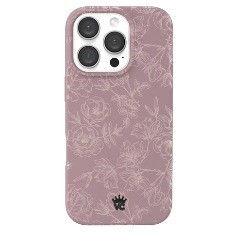 Dusty Rose Chrome Floral iPhone Case