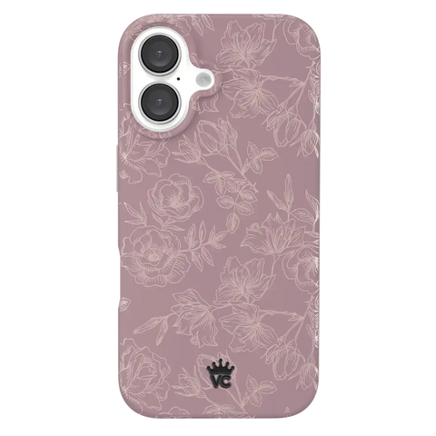 Dusty Rose Chrome Floral iPhone Case