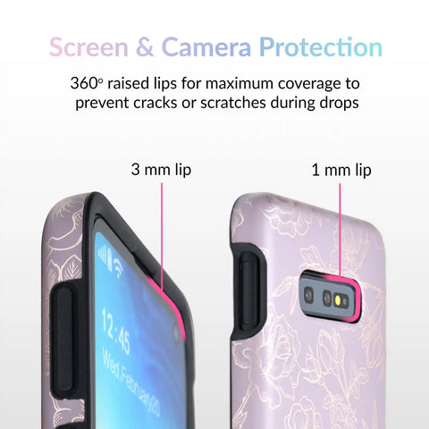 Dusty Rose Chrome Floral Samsung Galaxy Case