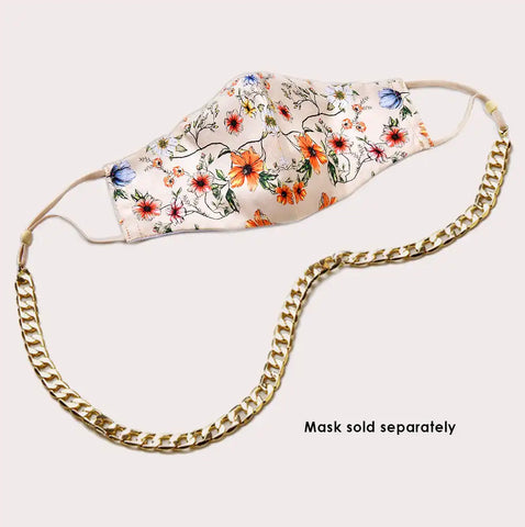 Mask Chain Necklace - 12mm Curb in Gold