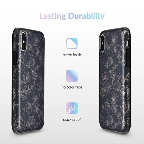 Floral Rose Gold Chrome iPhone Case