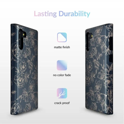 Floral Rose Gold Chrome Samsung Galaxy Case