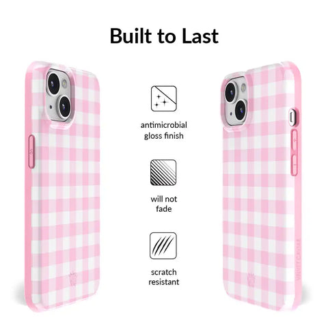 Baby Pink Gingham iPhone Case