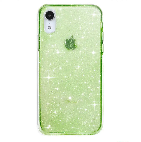 Lime Stardust Glitter iPhone Case