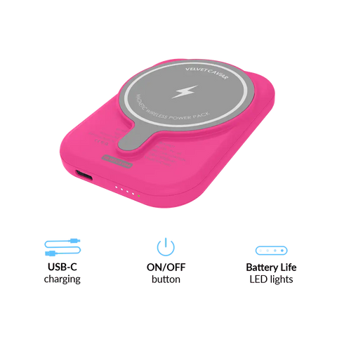 Even Hotter Pink Leopard Portable MagSafe Charger Power Pack