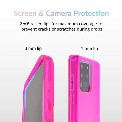 Neon Pink Clear Samsung Case