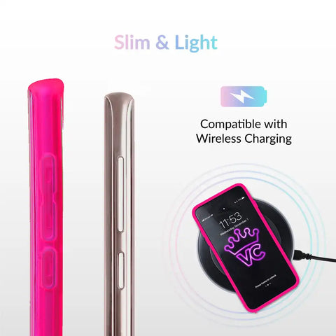Neon Pink Clear Samsung Case