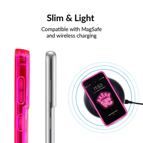Neon Pink Clear Samsung Case