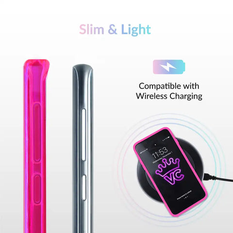Neon Pink Clear Samsung Case