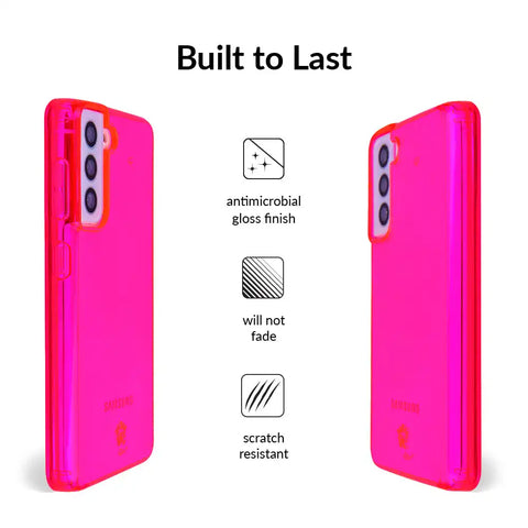 Neon Pink Clear Samsung Case