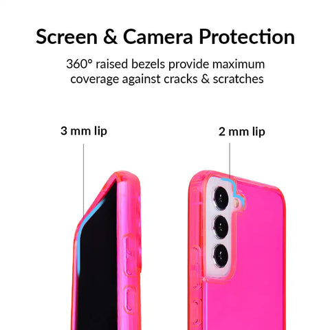Neon Pink Clear Samsung Case