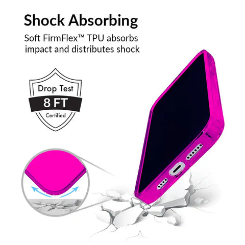 Neon Pink Clear iPhone Case