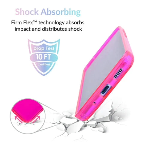 Neon Pink Clear Samsung Case