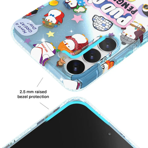 Pudgy Penguins Iceberg Glitter Samsung Case