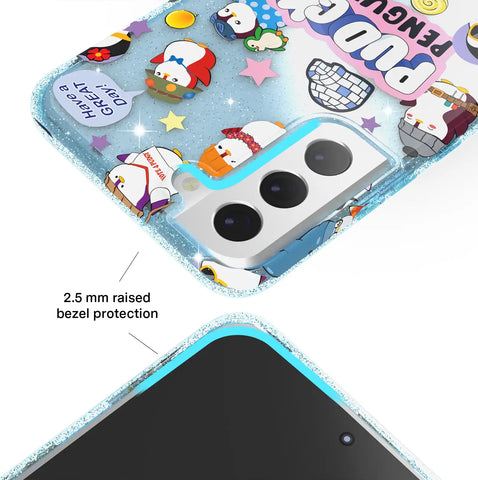 Pudgy Penguins Iceberg Glitter Samsung Case