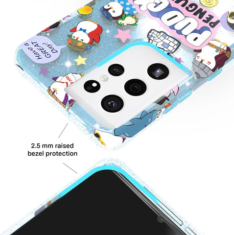 Pudgy Penguins Iceberg Glitter Samsung Case