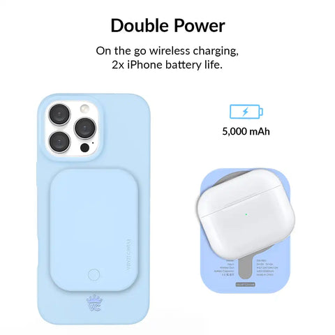 Cotton Candy Blue Portable MagSafe Charger Power Pack