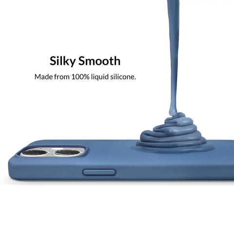Linen Blue Silicone iPhone Case